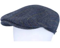 Kent Herringbone Virgin Wool Blue Flat Cap - Stetson -Stetson 4063633154799 5