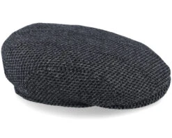 Ivy Cap Wool Black/Charcoal Flat Cap - Stetson -Stetson 4063633155604 4