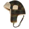 Bomber Cap Wool Check Green Trapper - Stetson