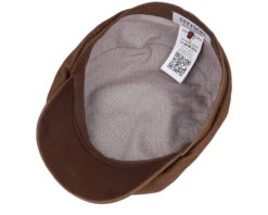 6-panel Brown Calf Leather Flatcap - Stetson -Stetson 4063633159022 4