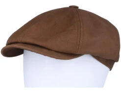 6-panel Brown Calf Leather Flatcap - Stetson -Stetson 4063633159022 5