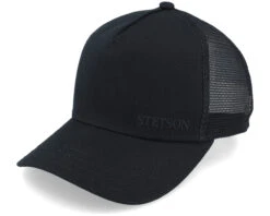 Kids Cap Cotton Black Trucker - Stetson