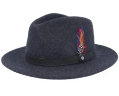 Traveller Woolfelt Mix Navy Fedora - Stetson